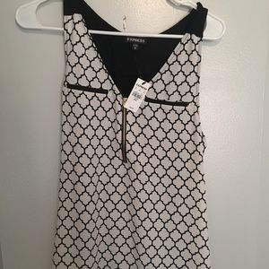 Brand New Express Blouse Black and Cream
